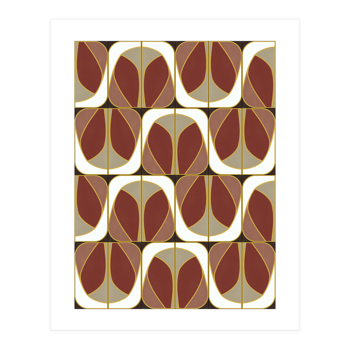 Umber Deco Mixed Tiles (Print Only)