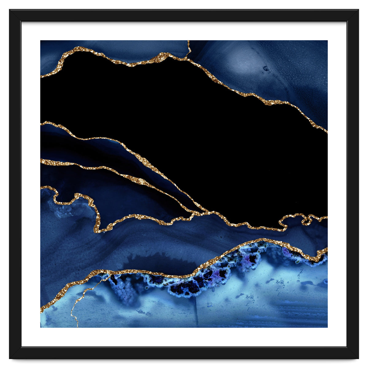 Navy & Gold Agate Texture 14