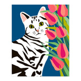 The Poser, Cat Cute Pet Animals Illustration, Pop Of Color Eclectic Pets Bohemian Contemporary Still Life (Print Only) thumbnail