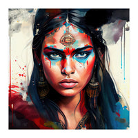 War Paint Hindu Warrior Portrait (Print Only)
