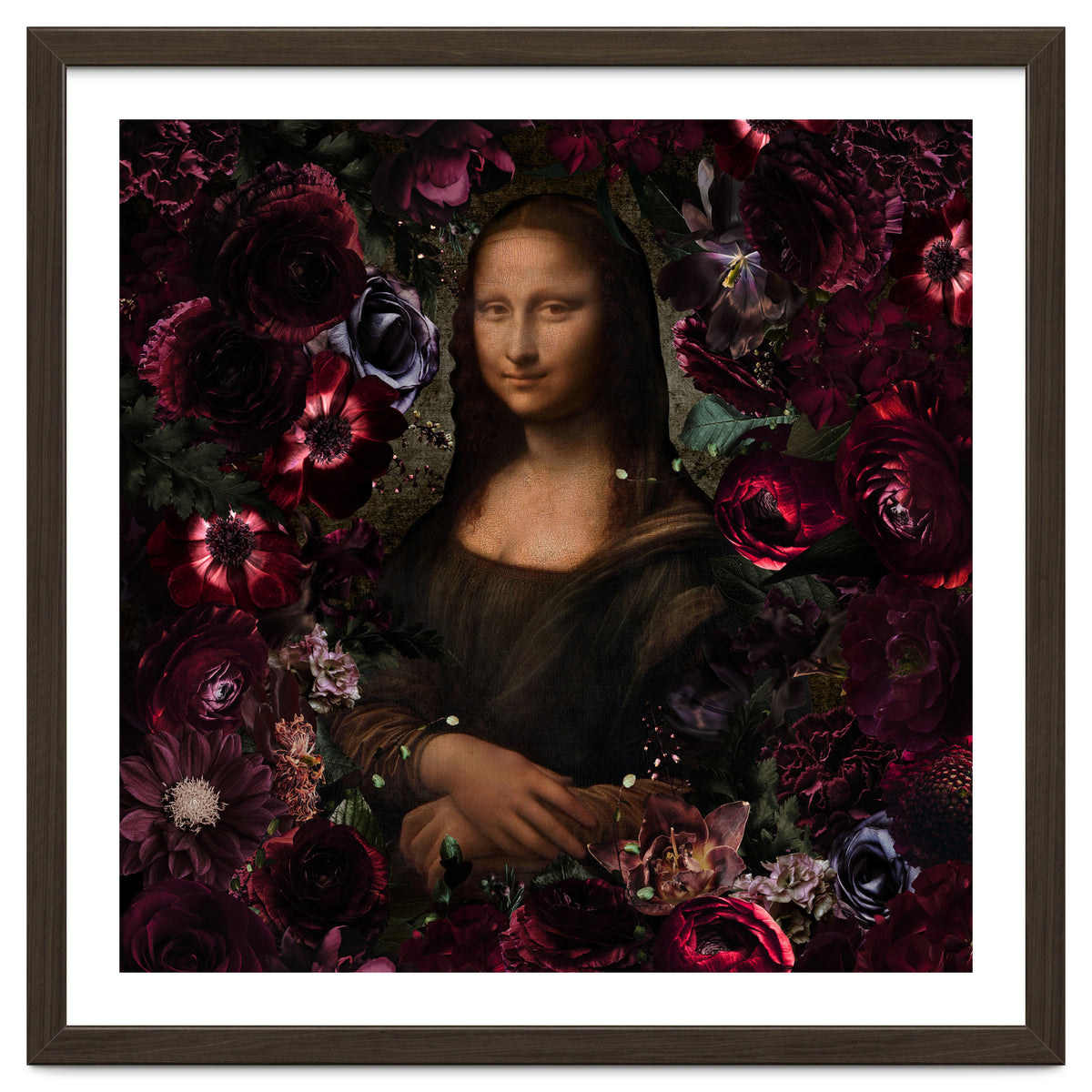 Mona Lisa And Dark Flowers
