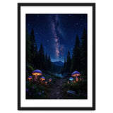 Enchanted Midnight Forest: Glowing Mushrooms and Milky Way thumbnail