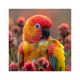 Close Up Of A Sun Conure Parrot With Bright Feathers (Print Only) thumbnail