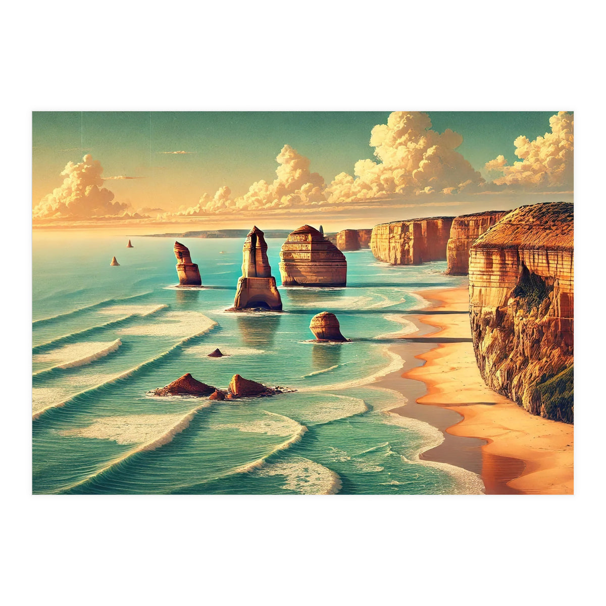 Vintage Australia, Great Ocean Road Poster (Print Only)