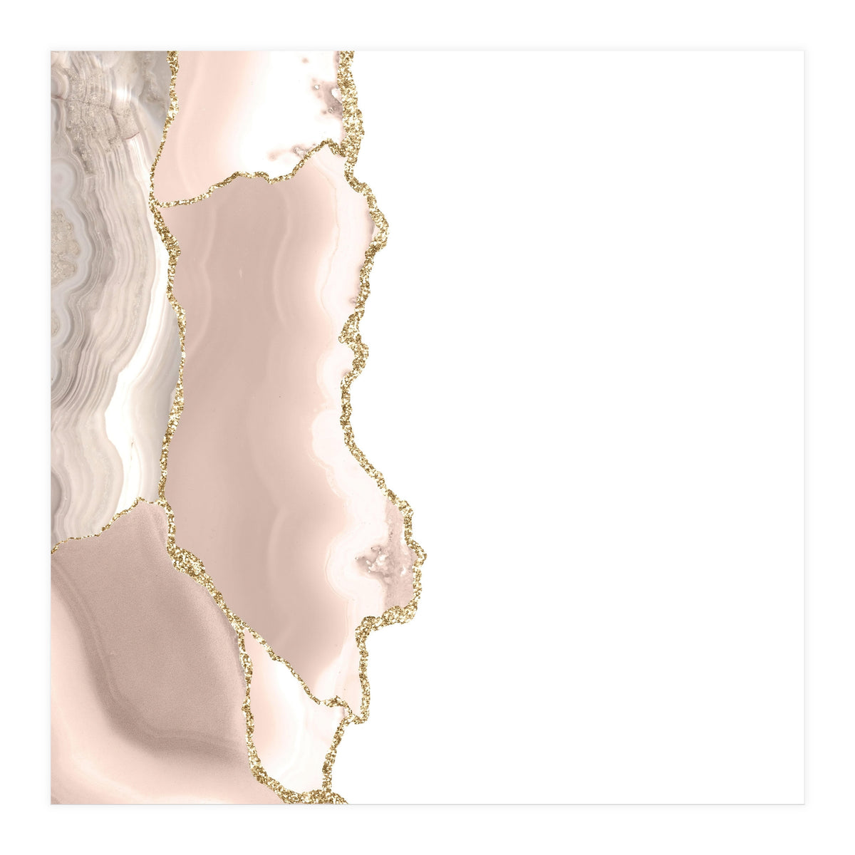 Ivory & Gold Agate Texture 05 (Print Only)