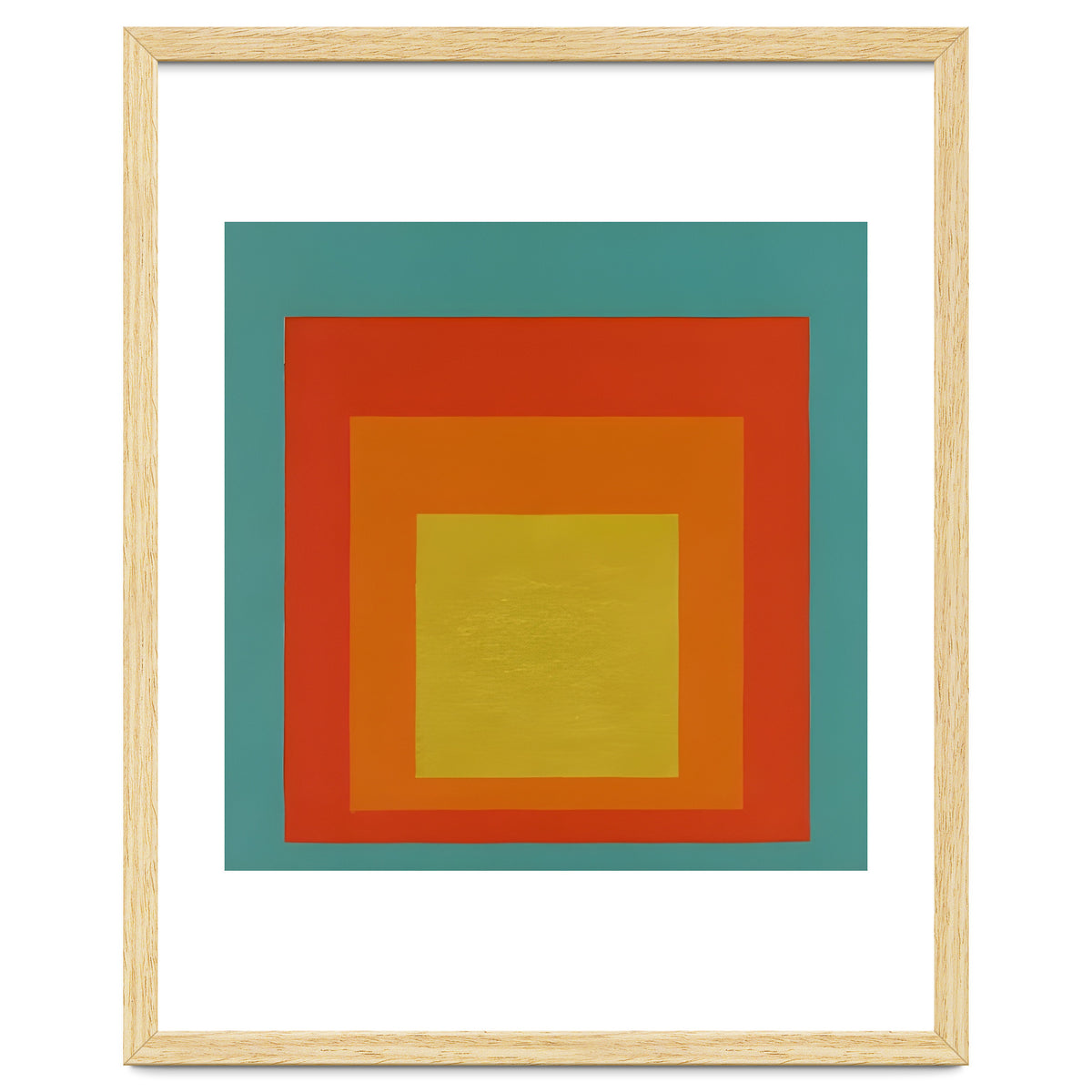 JOSEF ALBERS - HOMAGE TO THE SQUARE GREEN RED YELLOW ORANGE