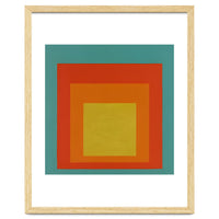 JOSEF ALBERS - HOMAGE TO THE SQUARE GREEN RED YELLOW ORANGE