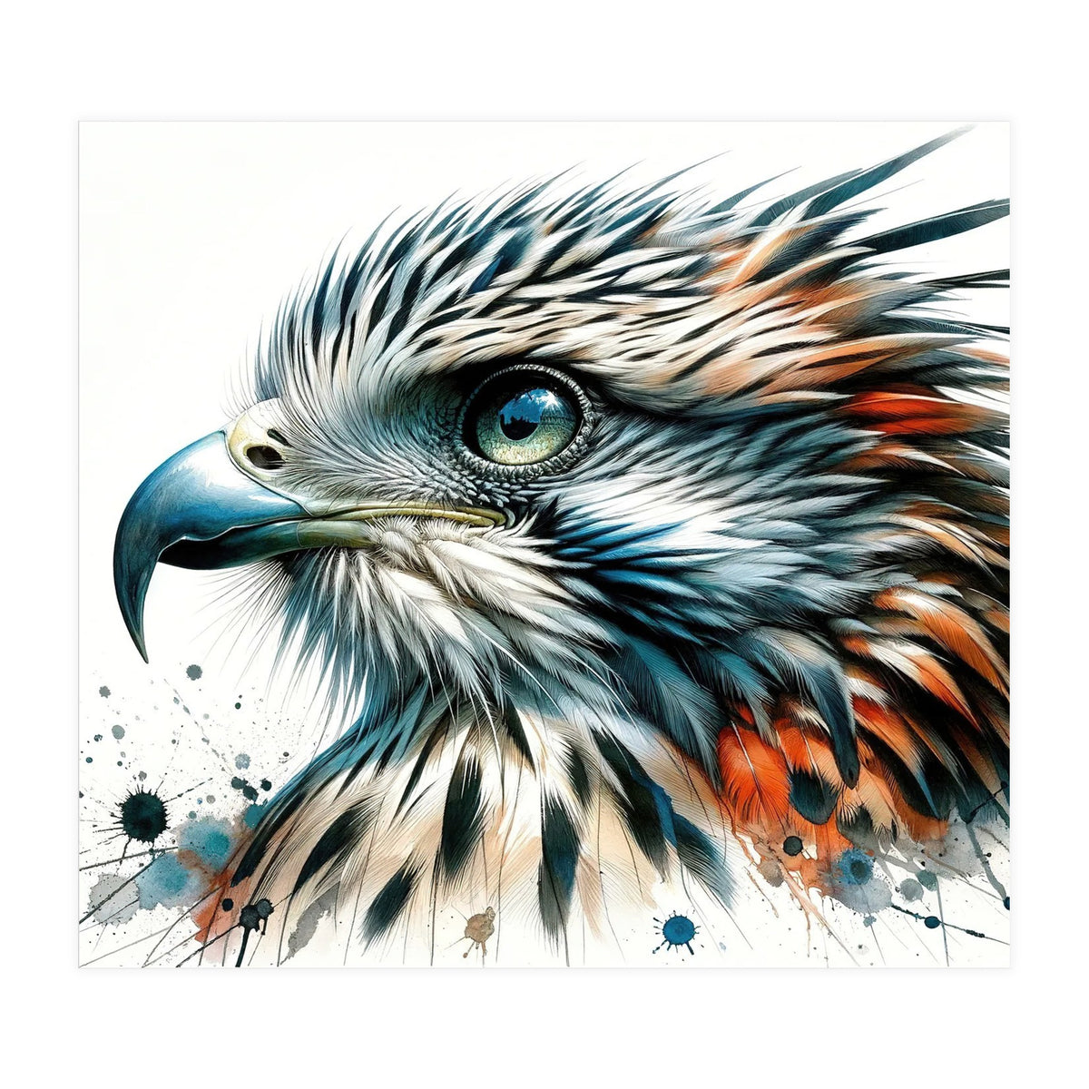 Vibrant Eagle Close Up Portrait (Print Only)