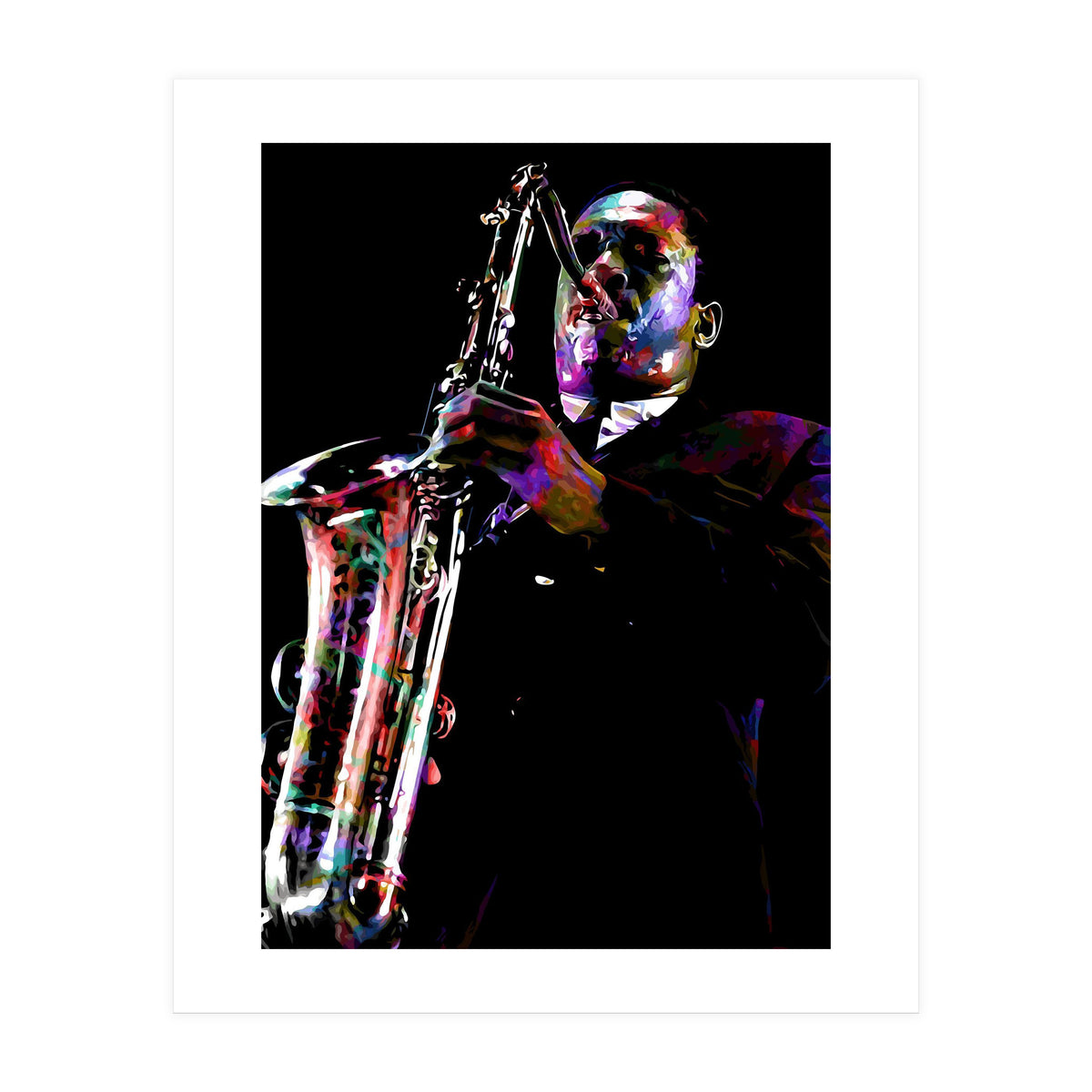 John Coltrane American Jazz Saxophonist Colorful (Print Only)