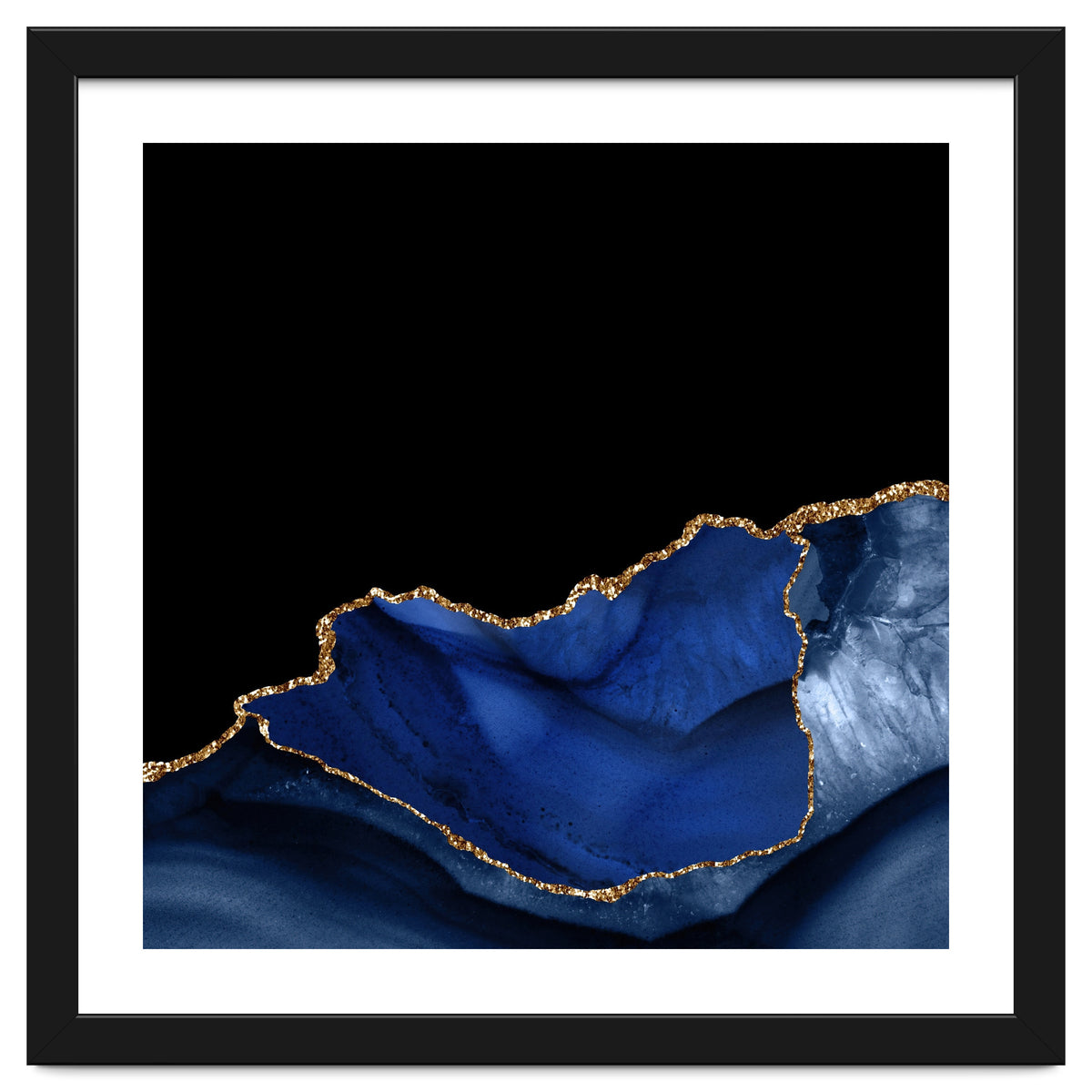 Navy & Gold Agate Texture 06