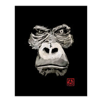 Angry Gorilla White In Black (Print Only)