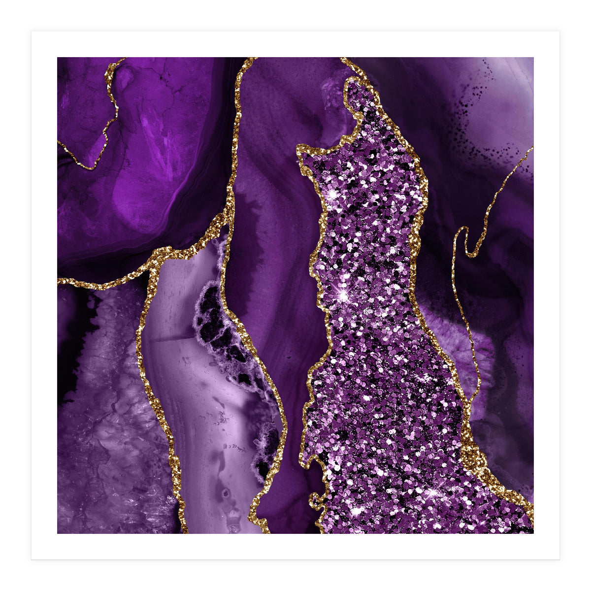 Agate Glitter Ocean Texture 04  (Print Only)