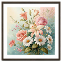 Elegant Pastel Floral Bouquet Illustration