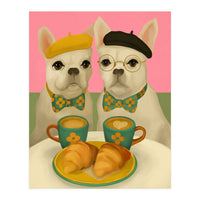 French Bulldogs At Breakfast Café (Print Only)