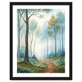 Ethereal Misty Forest Watercolor Art Print thumbnail