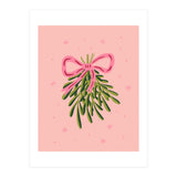 Mistletoe And Pink Bow (Print Only) thumbnail