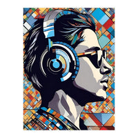 Guy In Headphones, Mosaic (Print Only)