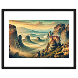 Vintage Greece, Meteora Monasteries Poster thumbnail