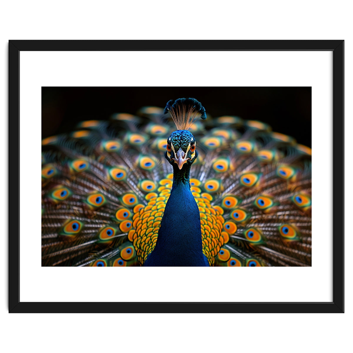 Close Up Peacock Displaying Its Feathers