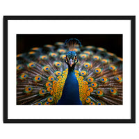 Close Up Peacock Displaying Its Feathers