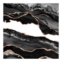 Black & Rose Gold Agate Texture 06  (Print Only)