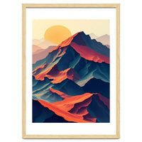 Dramatic Abstract Mountain Sunset Art