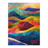 Vibrant Abstract Patchwork Landscape Art (Print Only) thumbnail
