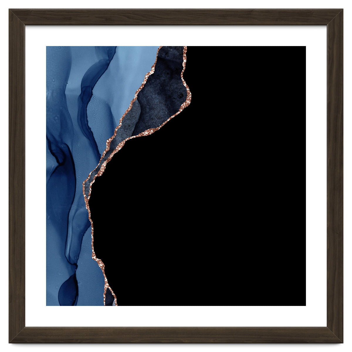 Navy & Rose Gold Agate Texture 09