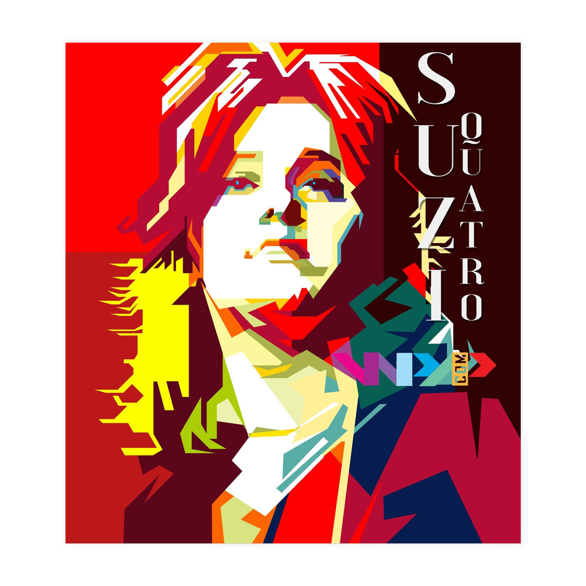 Suzi Quatro Rock N Roll Blues Singer Musician Pop Art WPAP (Print Only)