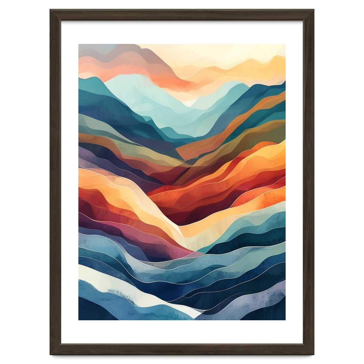 Abstract Ethereal Mountain Landscape