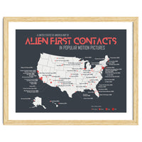 USA Map of Alien First Contacts in Movies