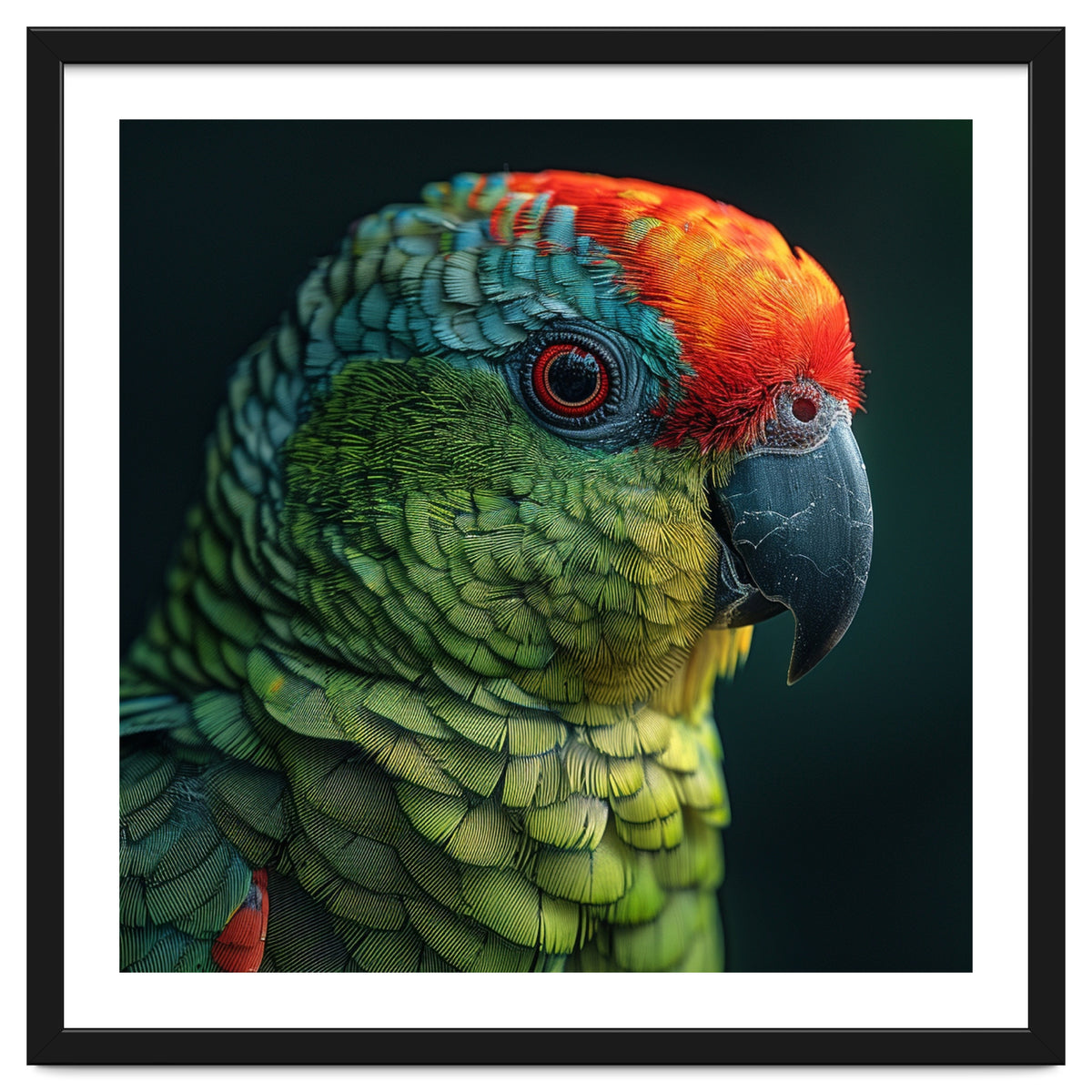 Close Up Colorful Parrot Bird Feather