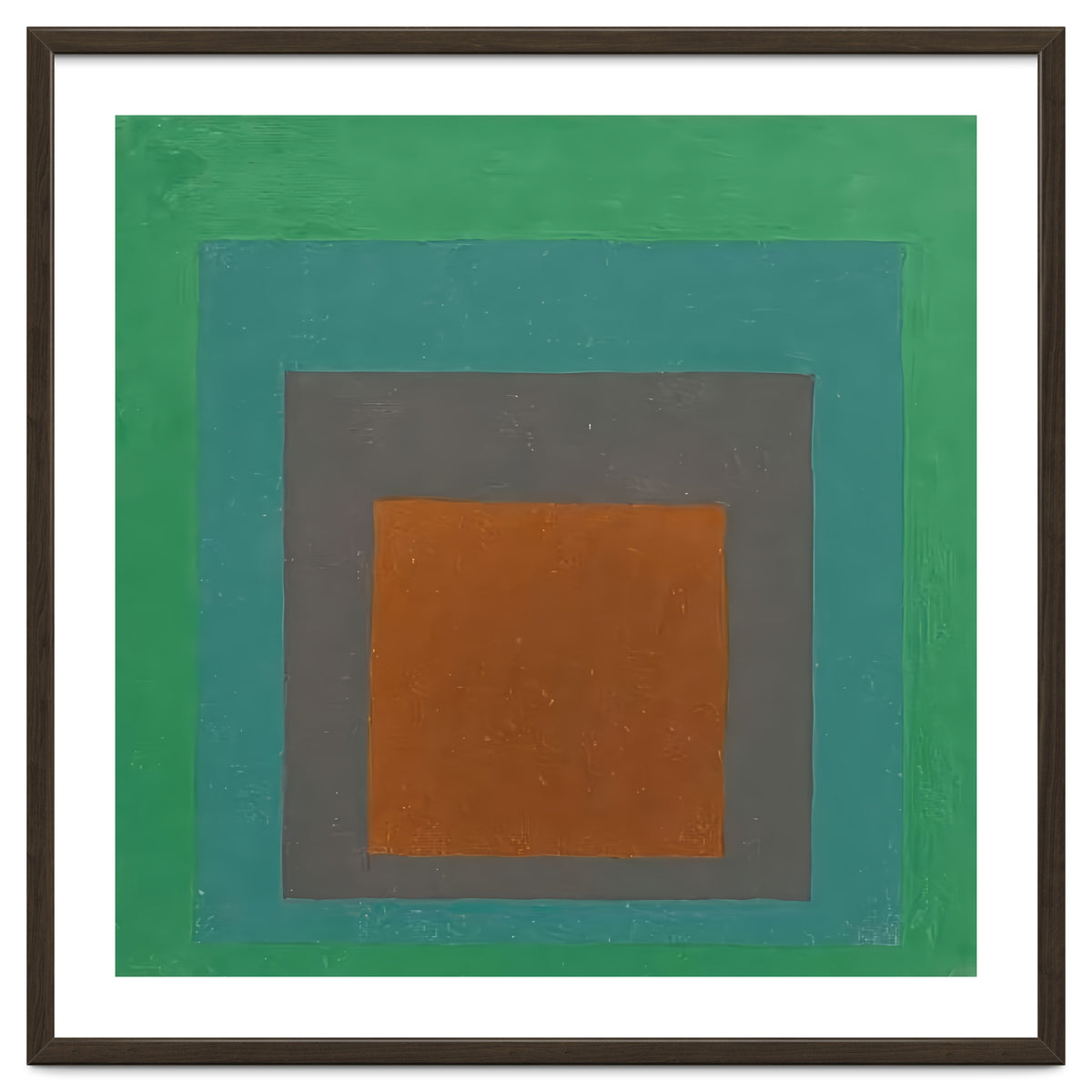 JOSEF ALBERS - HOMAGE TO THE SQUARE GREY BROWN GREEN