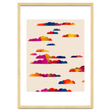 Totem Clouds, Colorful Sky Vibrant Eclectic Bohemian, Abstract Positivity Good Vibes Boho Contemporary Modern Painting thumbnail