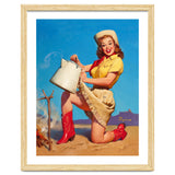 Pinup Sexy Woman Posing With A Hot Teapot thumbnail
