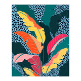 Teal & Tangerine, Botanical Nature Jungle Plants, Maximalism Eclectic Pop Of Color, Tropical Banana Leaves Bohemian Contemporary (Print Only) thumbnail