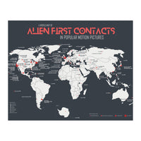 World Map of Alien First Contacts in Movies (Print Only)