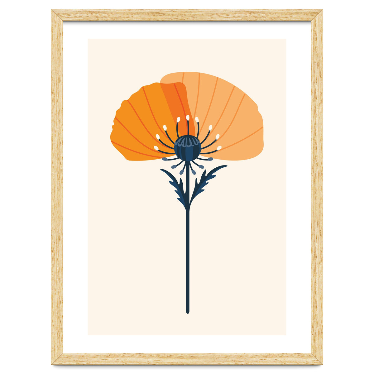 Orange Half Poppy