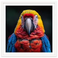Close Up Portrait Of A Colorful Macaw Parrot