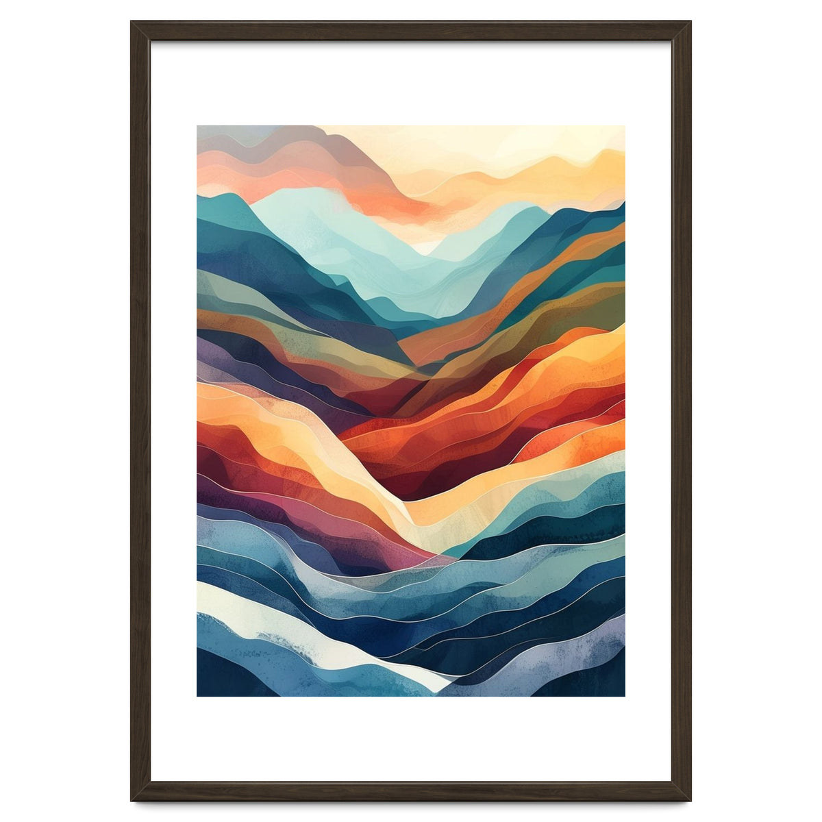 Abstract Ethereal Mountain Landscape