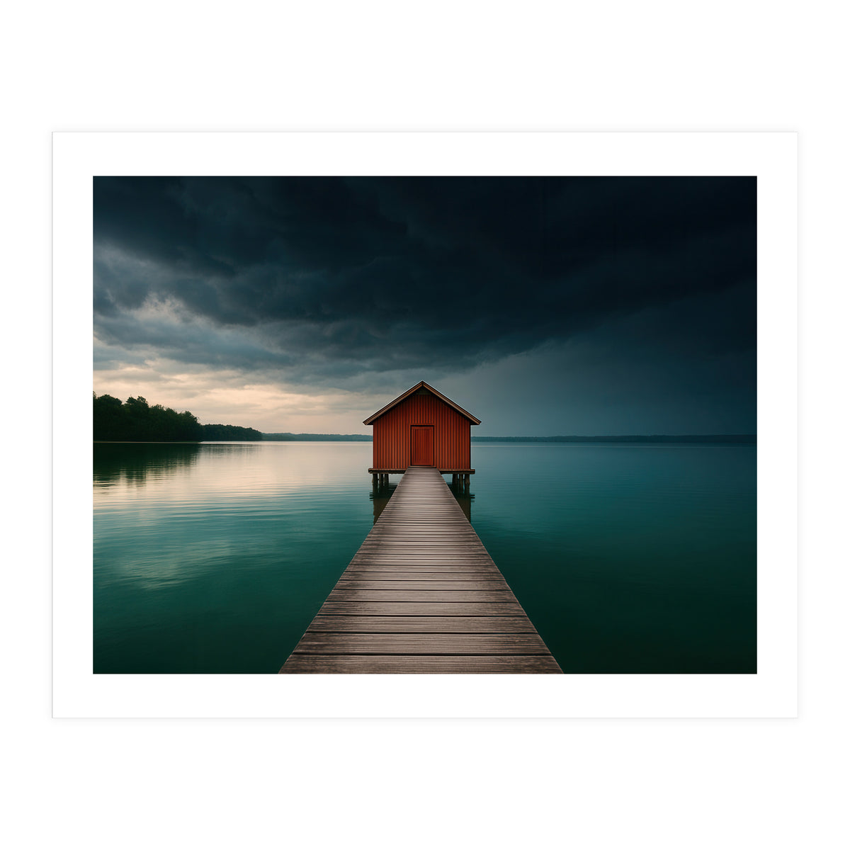 Moody Boathouse Photography Lake House (Print Only)
