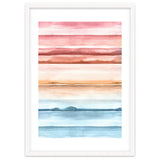 Watercolour Abstract Stripes Red Blue thumbnail