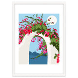 Bougainvillea Arch, Greece Santorini Architecture Travel, Summer Botanical Nature Bohemian, Eclectic Boho thumbnail