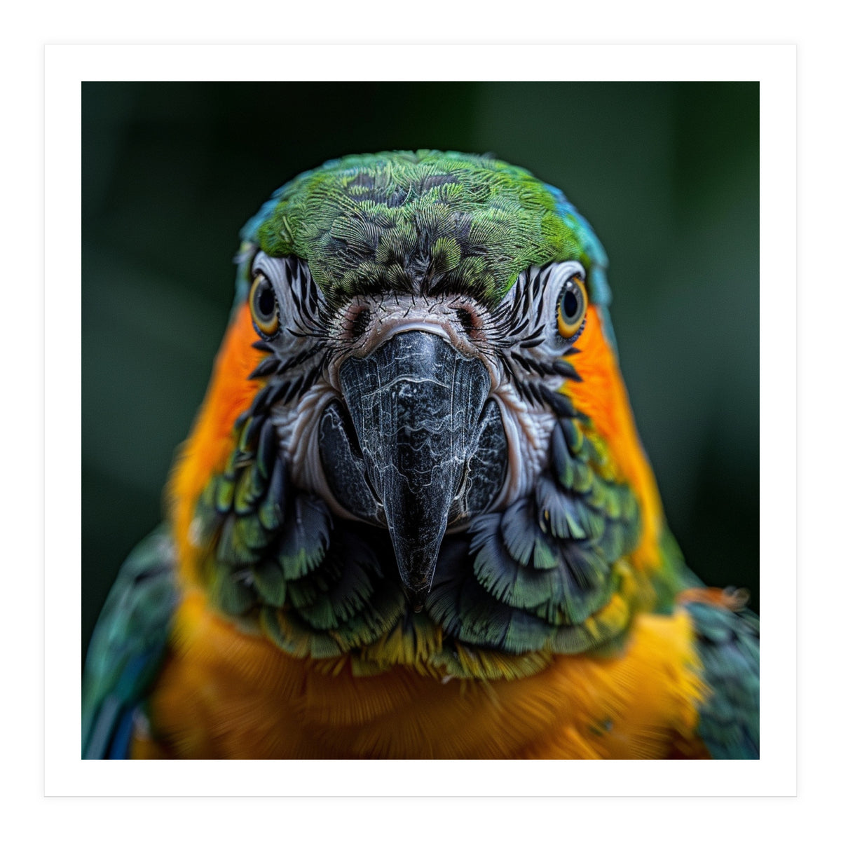 Blue And Gold Macaw Face Focused Portrait (Print Only)