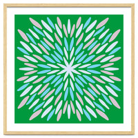 Petal Burst - green, blue, beige