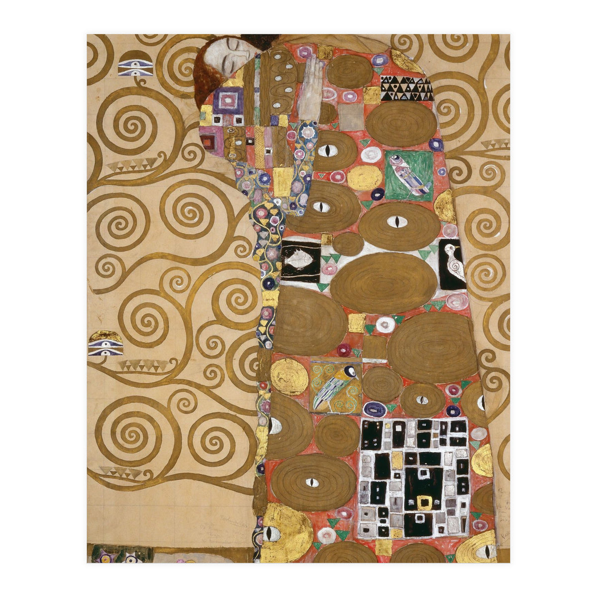 Sketches for the Frieze for the Palais Stoclet in Brussels, Belgium. Watercolour and pencil. (Print Only)