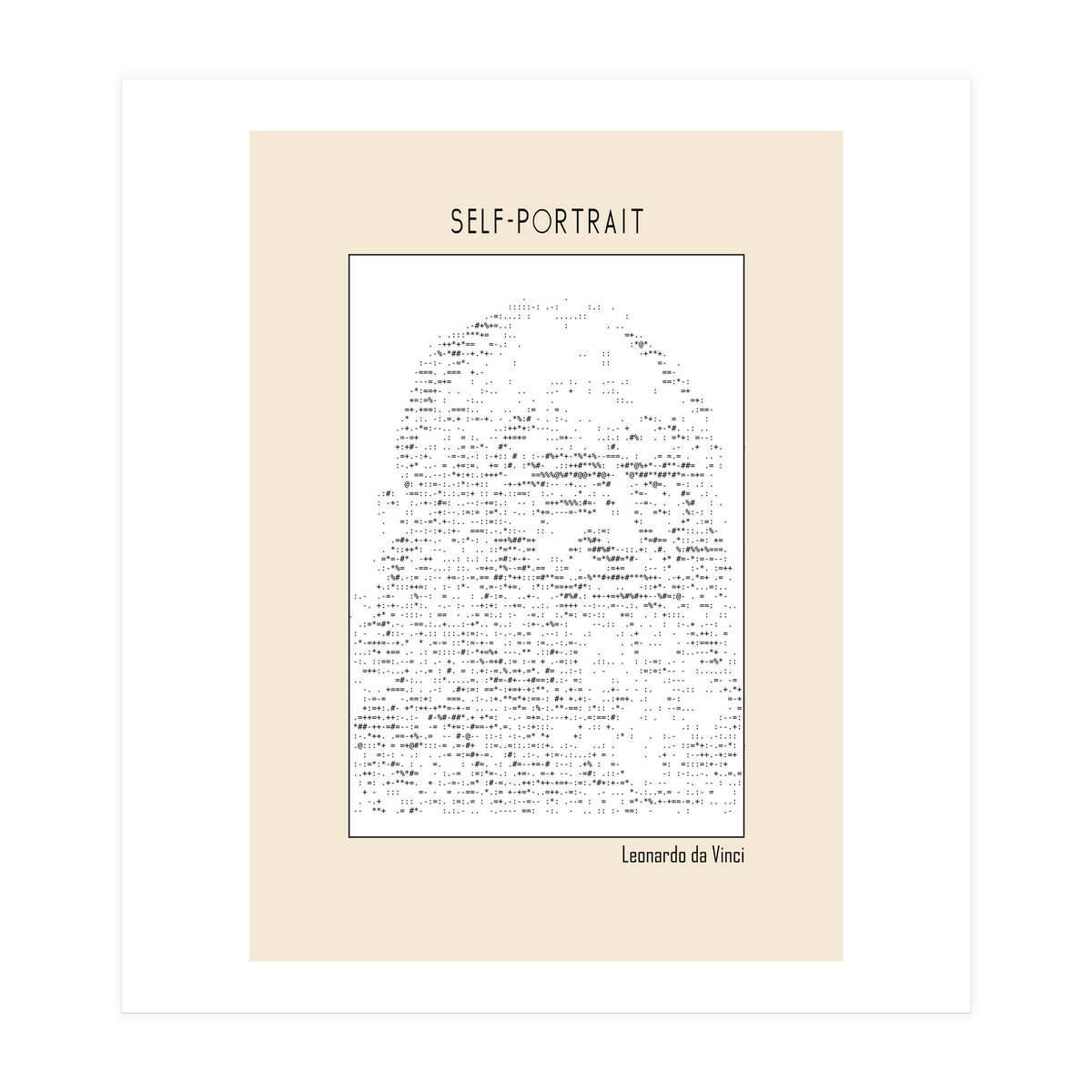 Self Portrait – Leonardo Da Vinci (ascii Art) (Print Only)