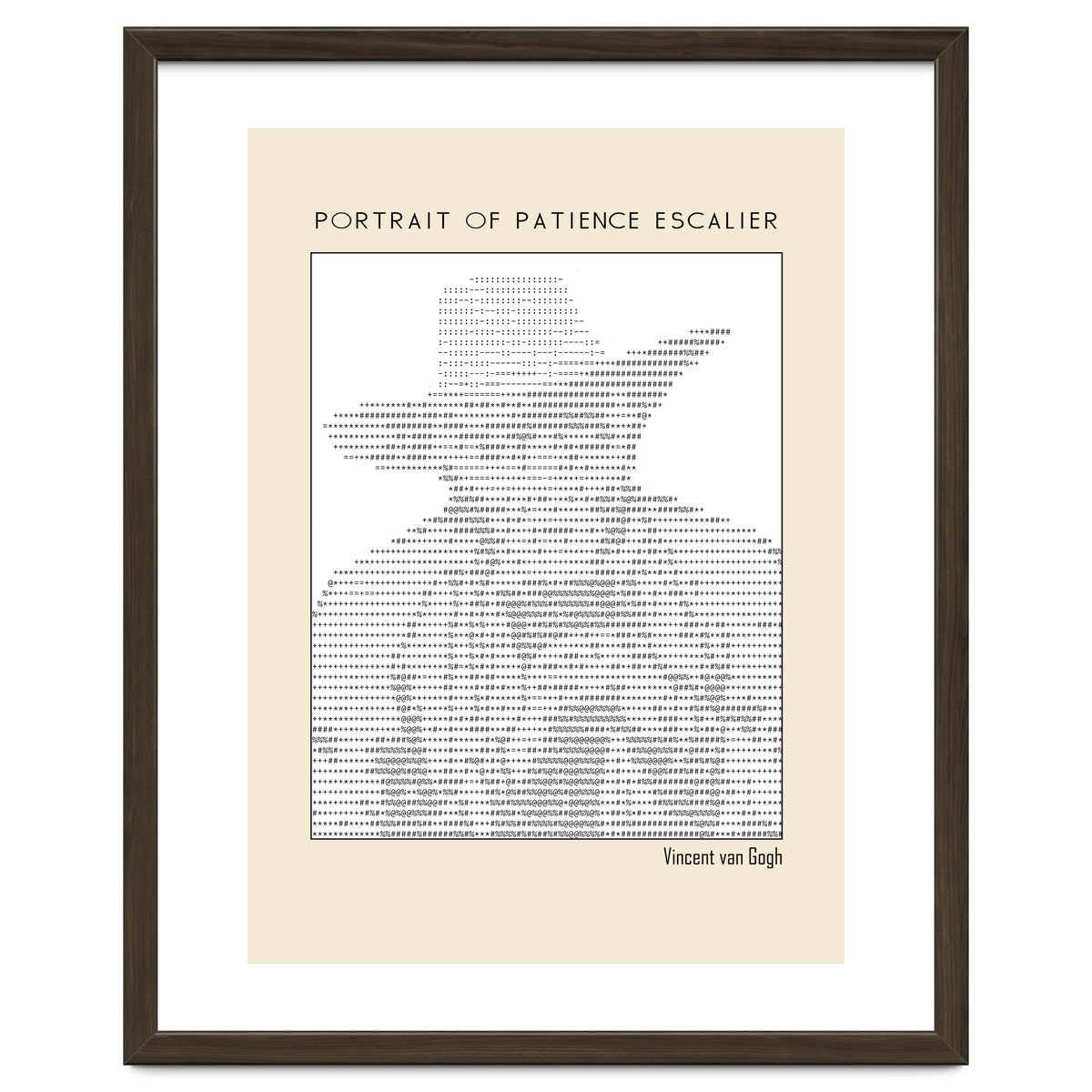 Portrait of Patience Escalier (1888) - Vincent van Gogh(ascii art)