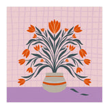 Tulips in a vase - orange and violet (Print Only) thumbnail
