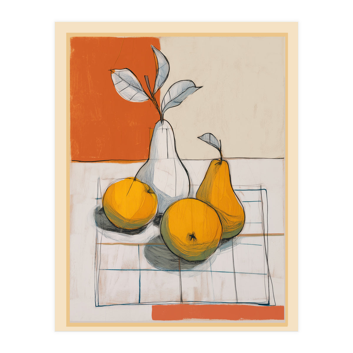Modern Pear Still Life (Print Only)